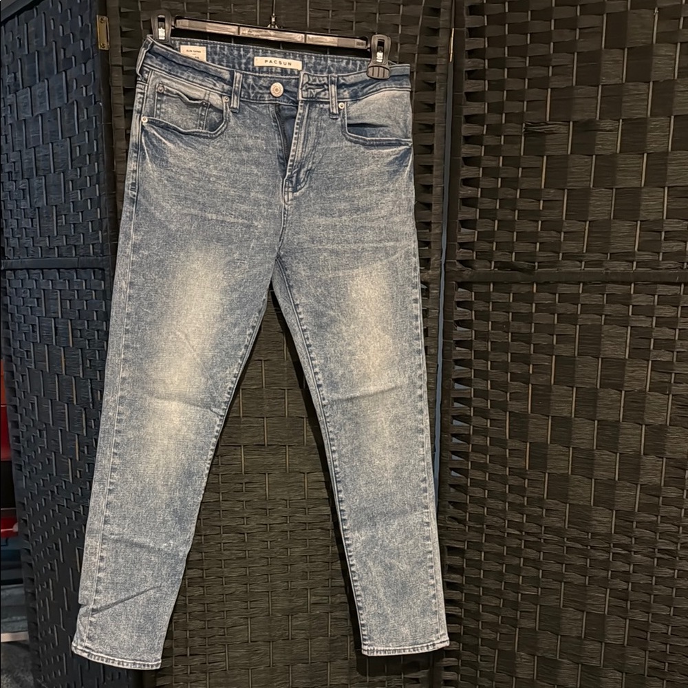 PacSun Men's Slim Jeans in Light Blue Wash